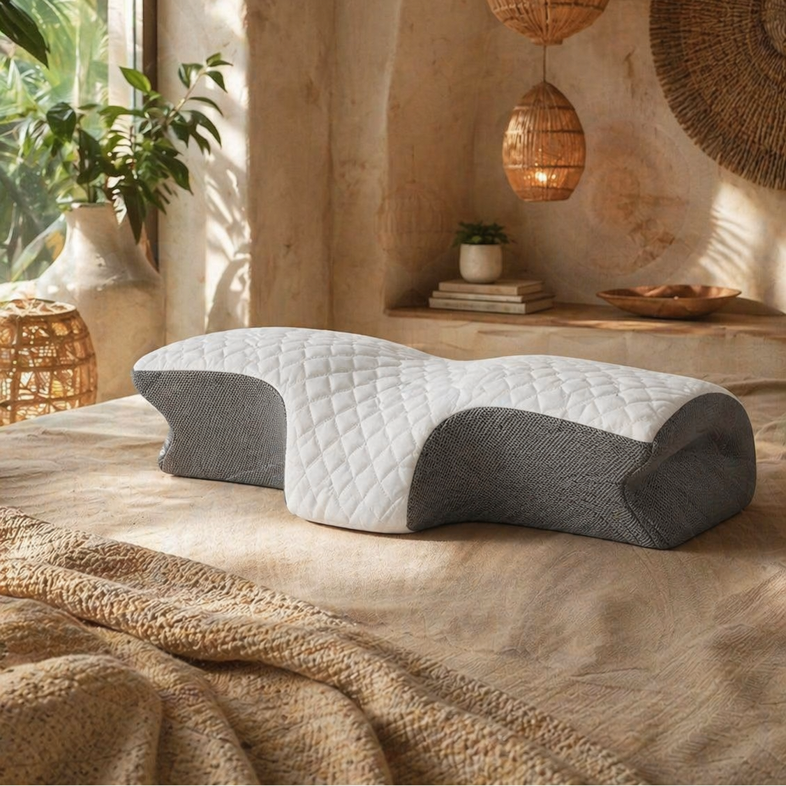 Contour memory foam pillow supporting sleep posture and cervical spine alignment for better rest
