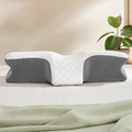 Butterfly cervical memory foam pillow with ergonomic contoured support for neck and spine alignment